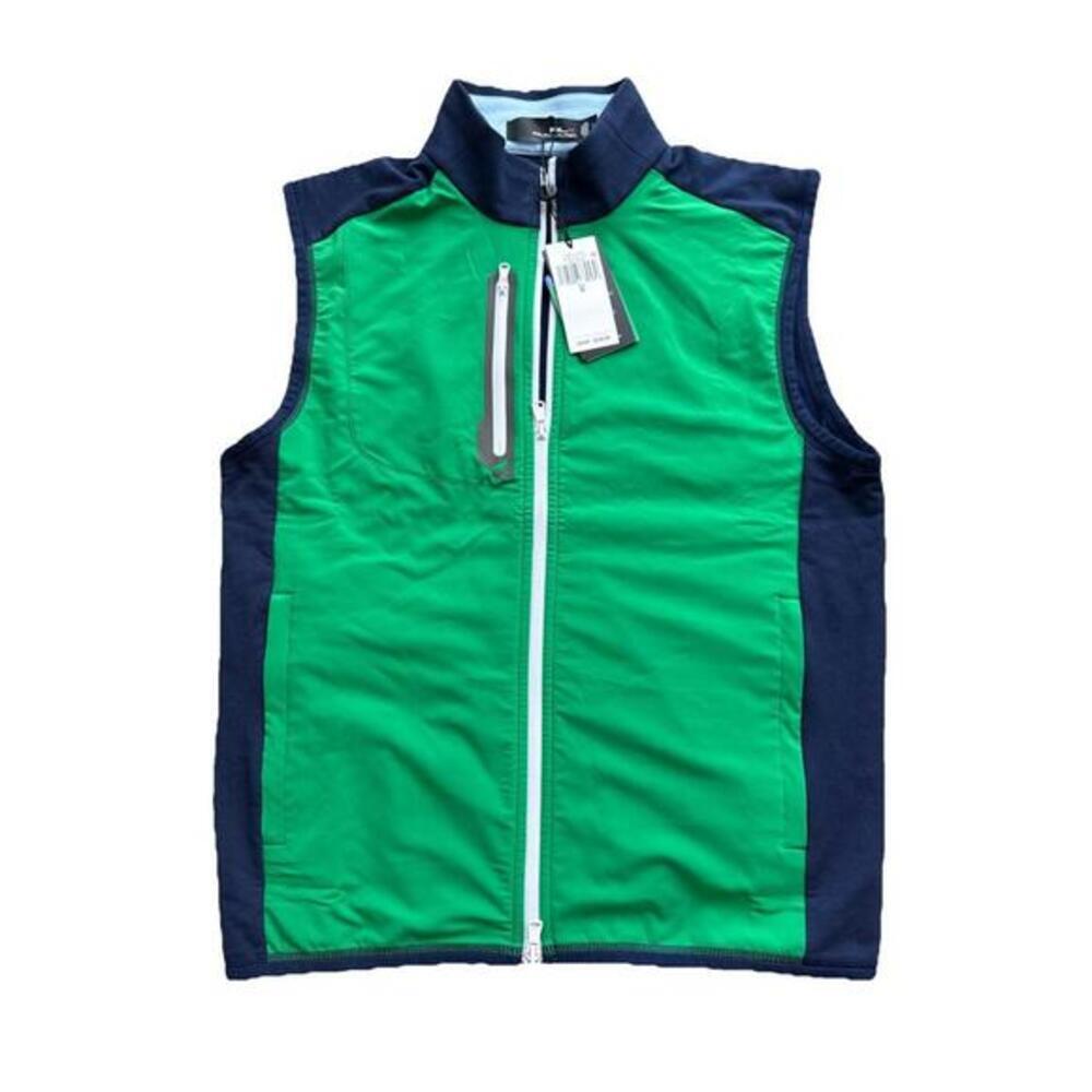 NWT's Polo Ralph Lauren RLX Tech Terry Golf Vest Navy & Green Size Small
